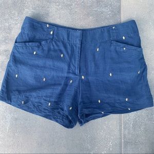Ann Taylor Loft Blue and Gold Lined Shorts